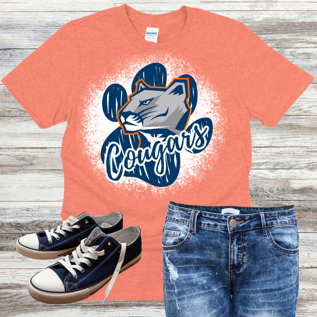 Gross Catholic Script Paw Print Logo Bleached Shirt