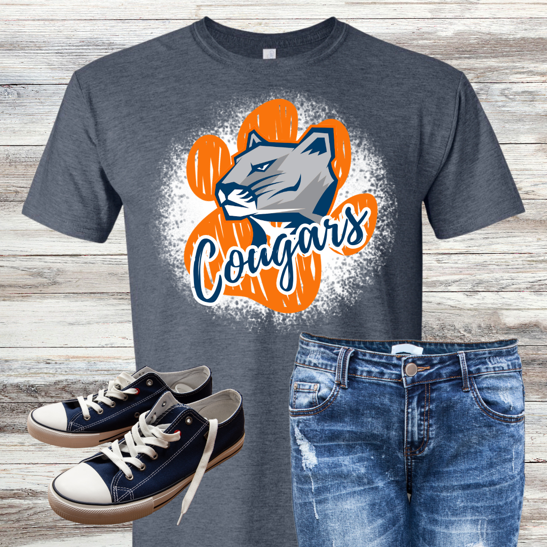 Gross Catholic Script Paw Print Logo Bleached Shirt