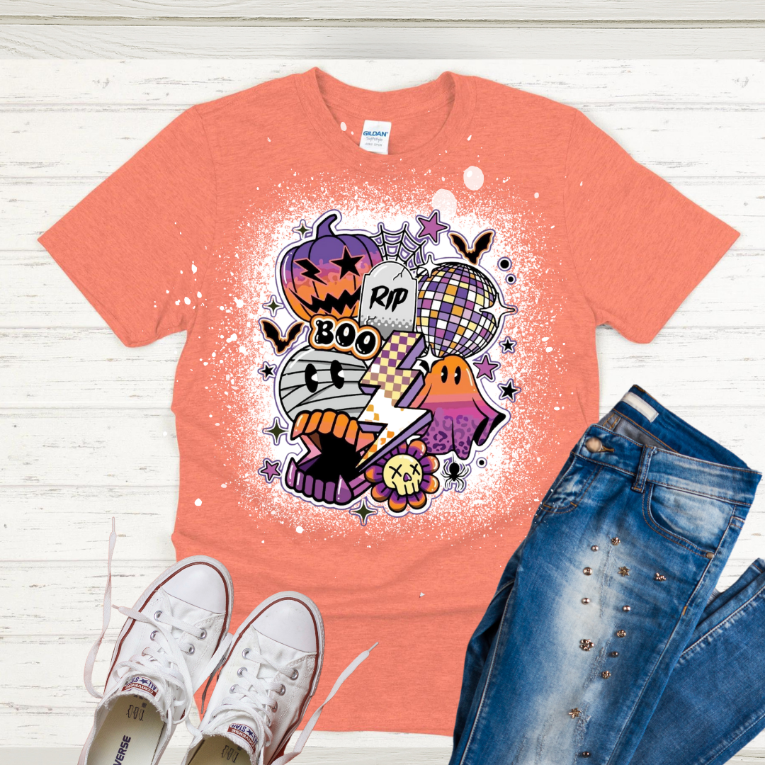 Retro Halloween Bleached Tee