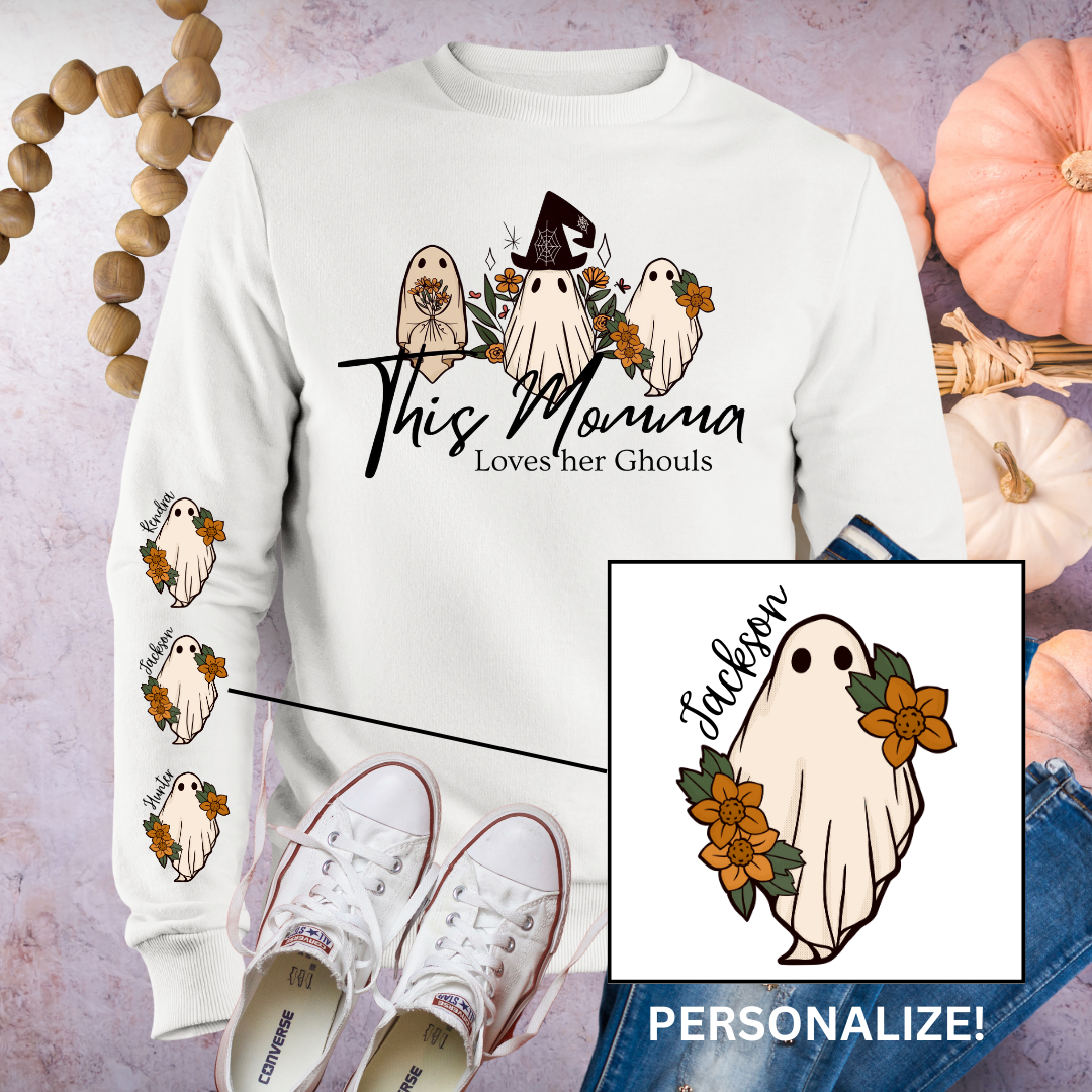 This Momma Loves Her Ghouls Crew Neck Sweatshirt