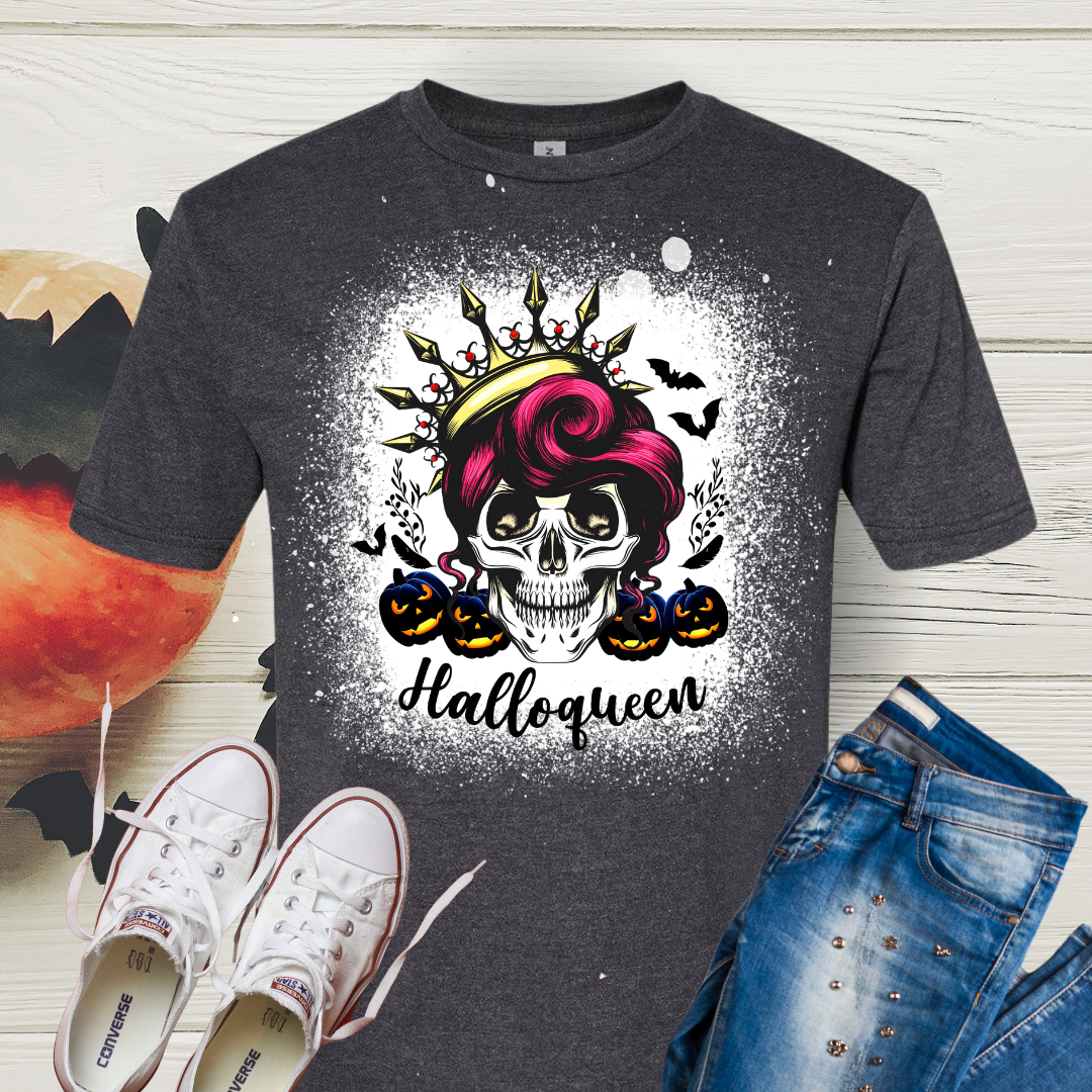 Halloqueen Halloween Bleached Tee