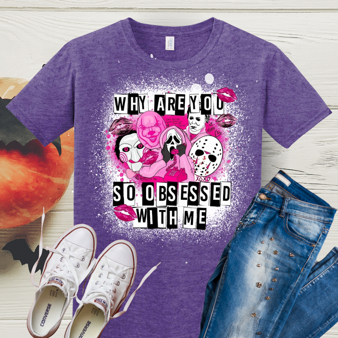 Why Are You So Obsessed With Me Halloween Bleached Tee