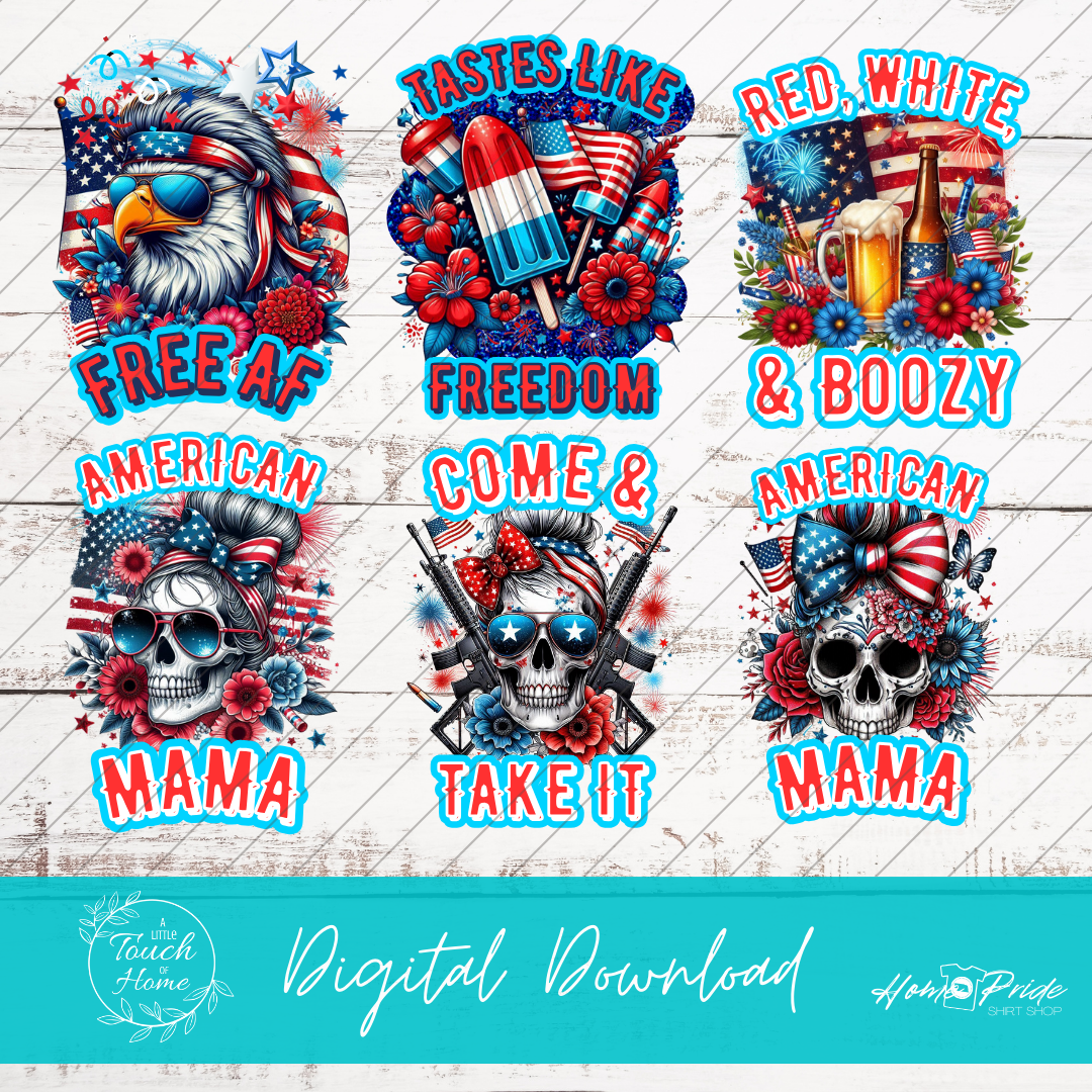 Patriotic Mama Digital Download PNG Bundle