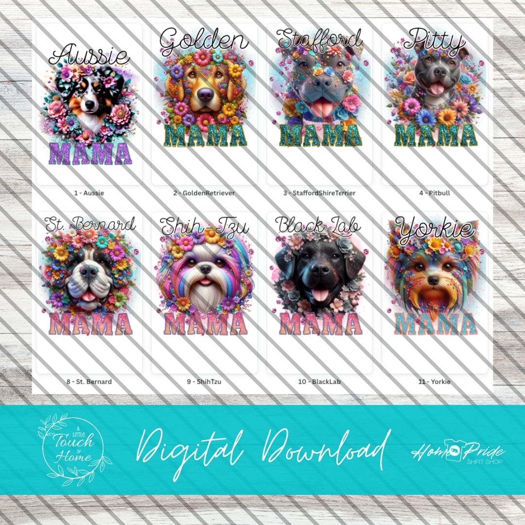 Dog Mama Digital Download PNG Bundle