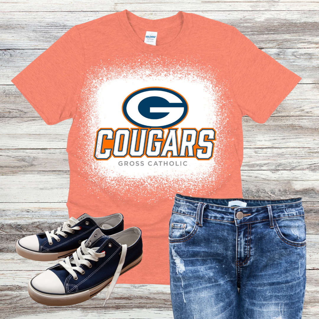 Gross Catholic Cougars G Logo Bleached Shirt