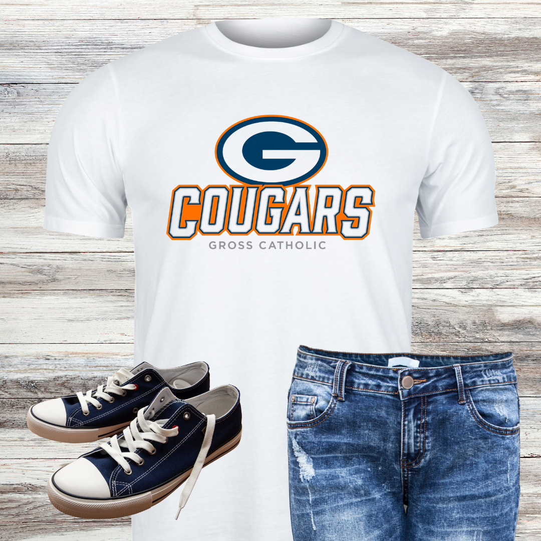Gross Catholic Cougars G Logo Bleached Shirt