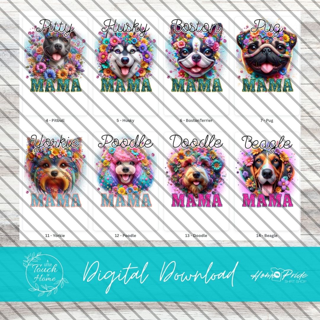 Dog Mama Digital Download PNG Bundle