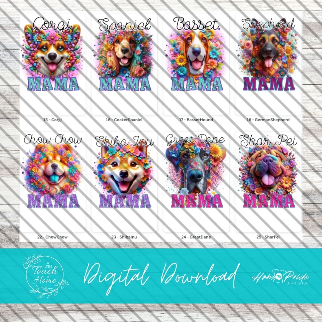 Dog Mama Digital Download PNG Bundle