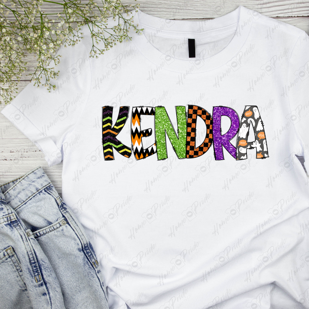 Halloween Doodle Letter Digital Download PNG Bundle