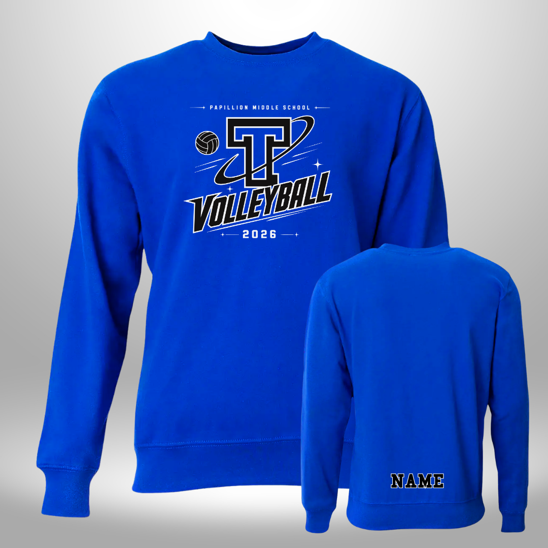 PAPILLION MIDDLE SCHOOL VOLLEYBALL CREW NECK SWEATSHIRT
