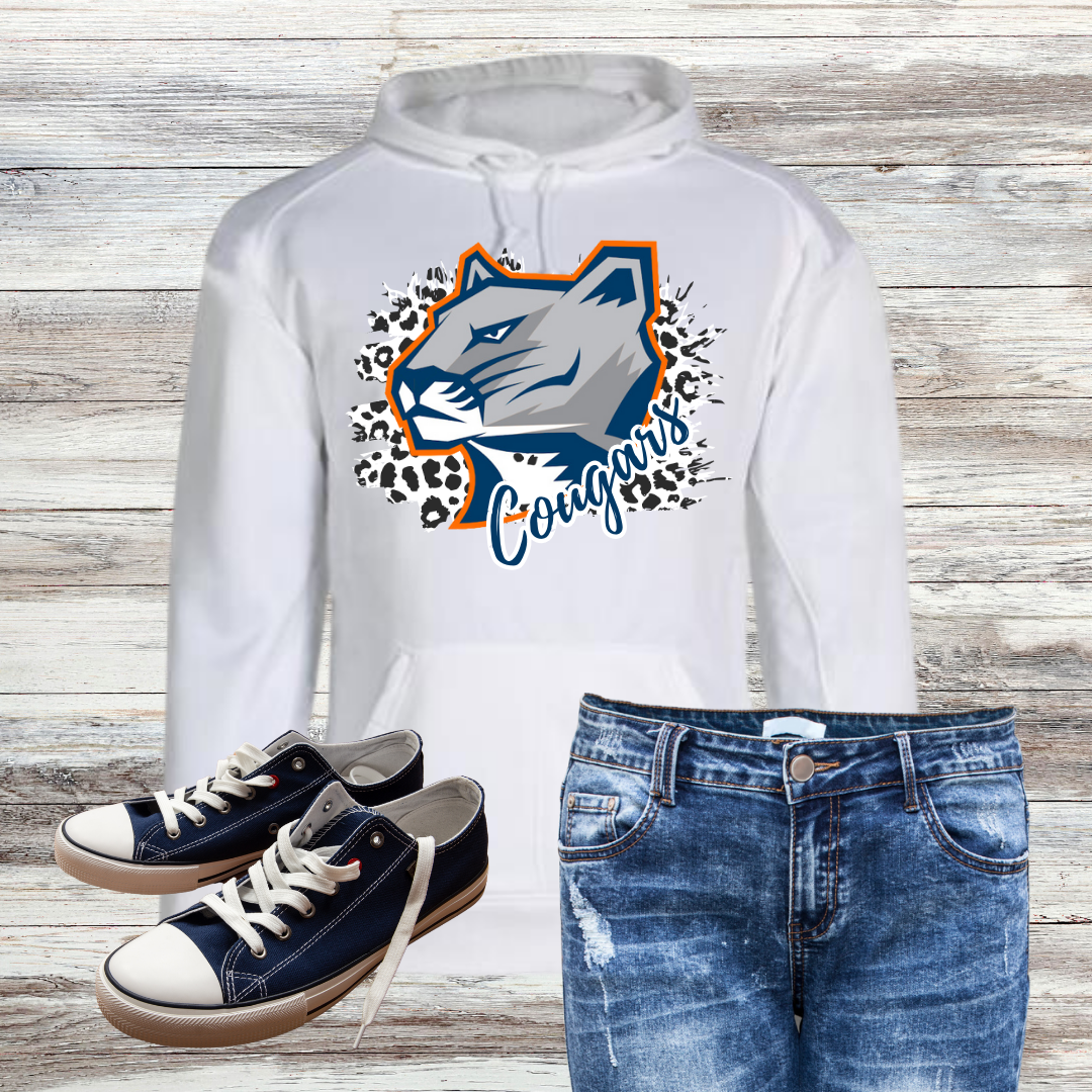 Gross Catholic Cougars Leopard Script Logo Performance Hoodie