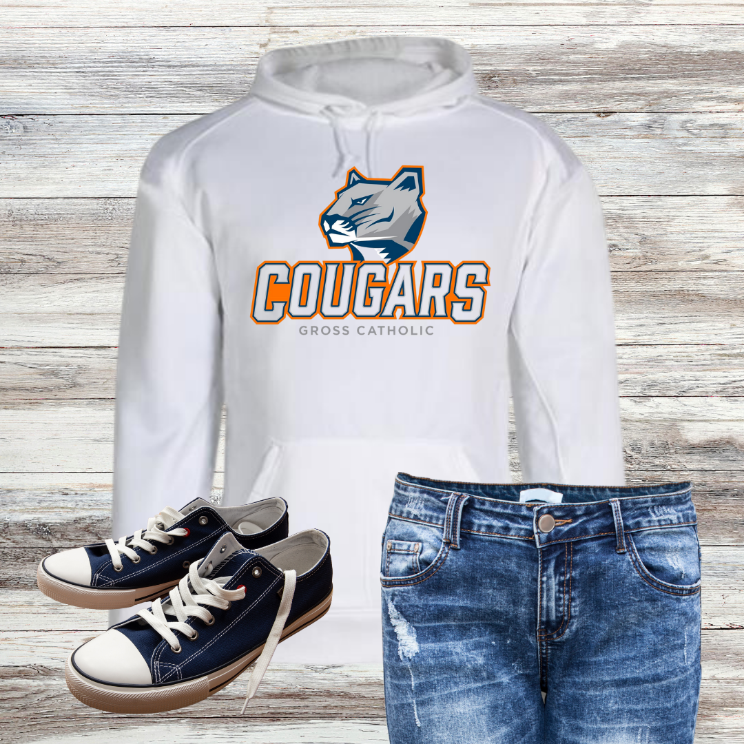 Gross Catholic Cougars Block Logo Performance Hoodie