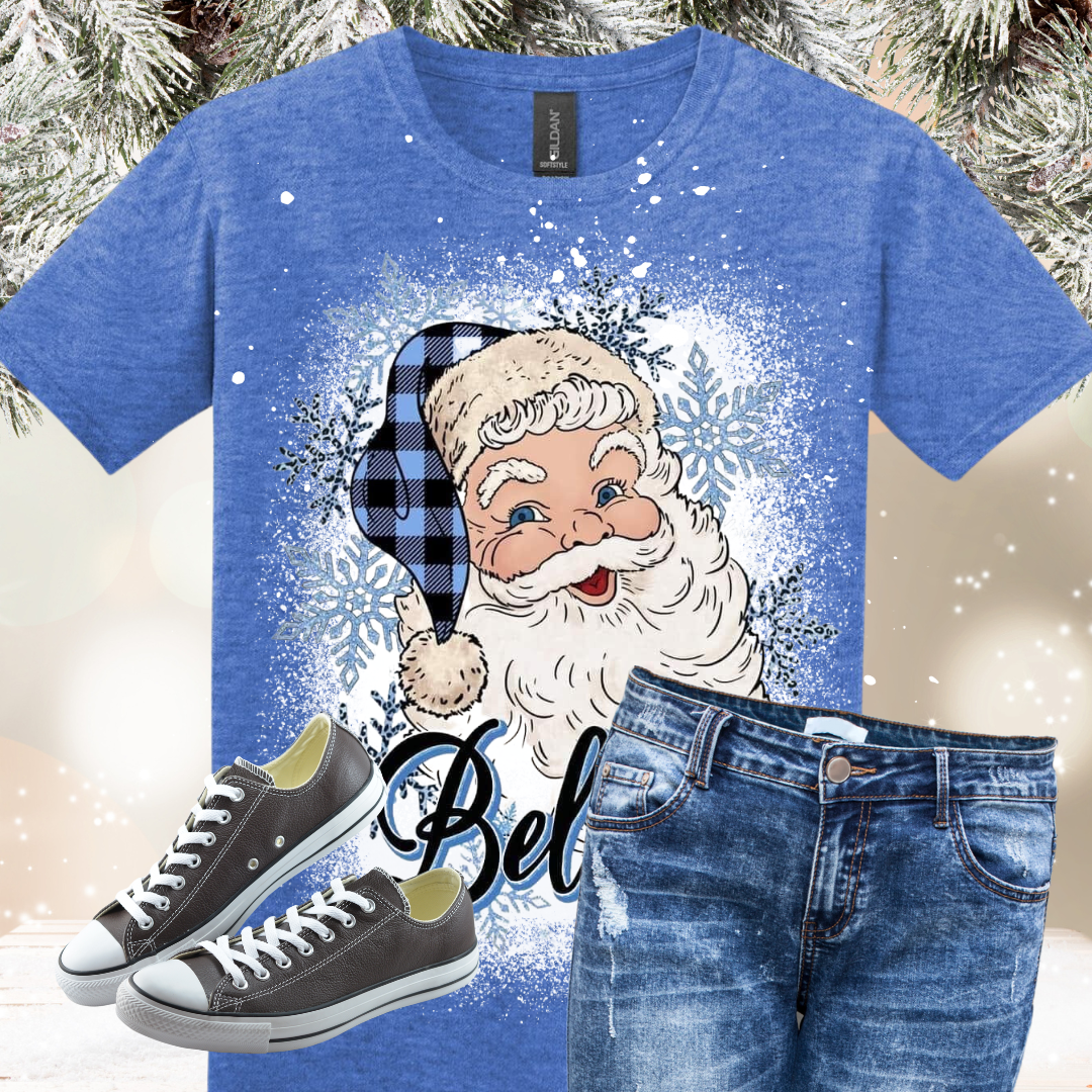 Santa Believe Bleached T-Shirt