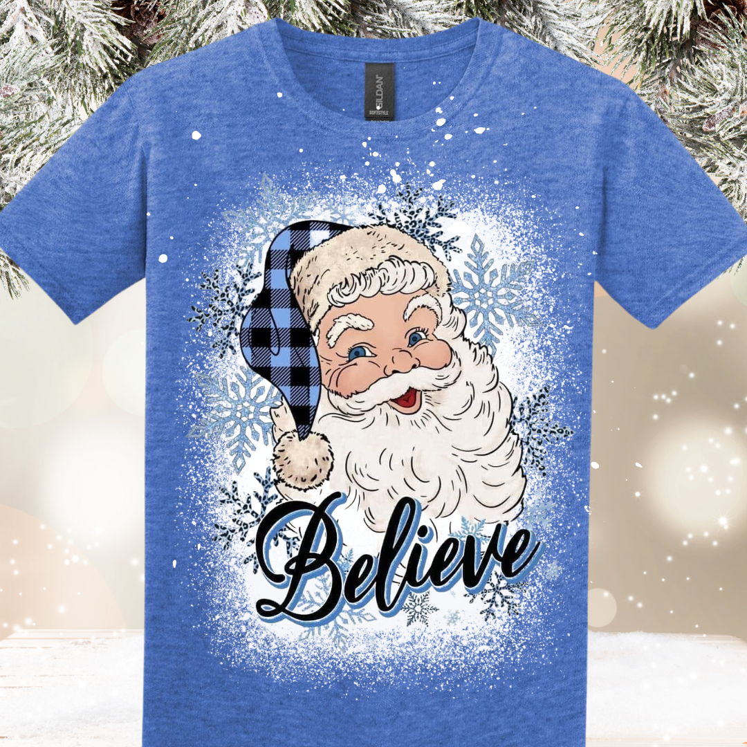 Santa Believe Bleached T-Shirt