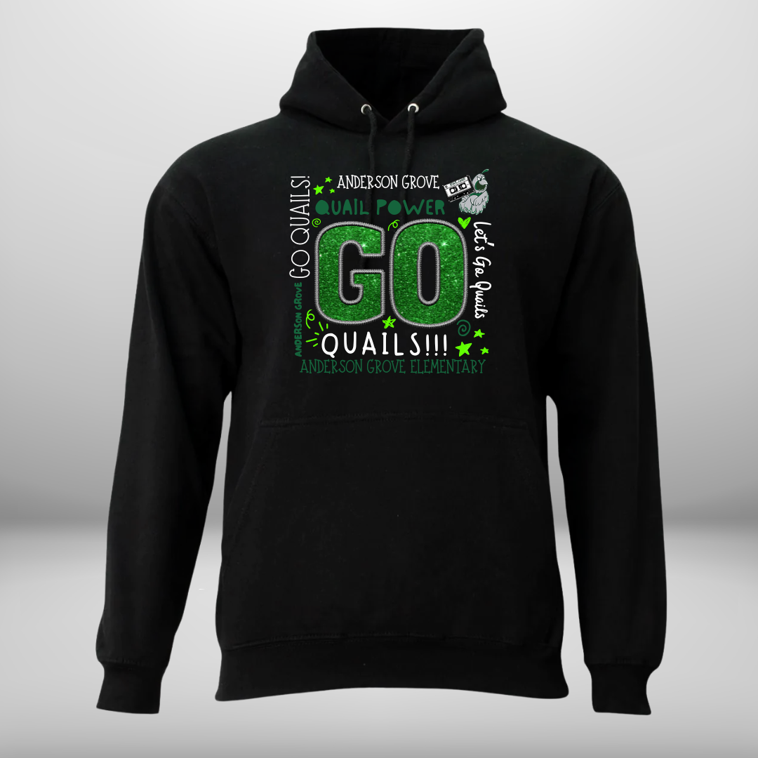 Anderson Grove Elementary School QUAILS T-Shirt, Crew Neck Sweatshirt, & Hoodie - Adult
