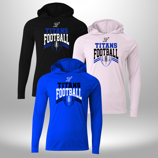 TITANS FOOTBALL LONG SLEEVE PERFORMANCE HOODED TEE