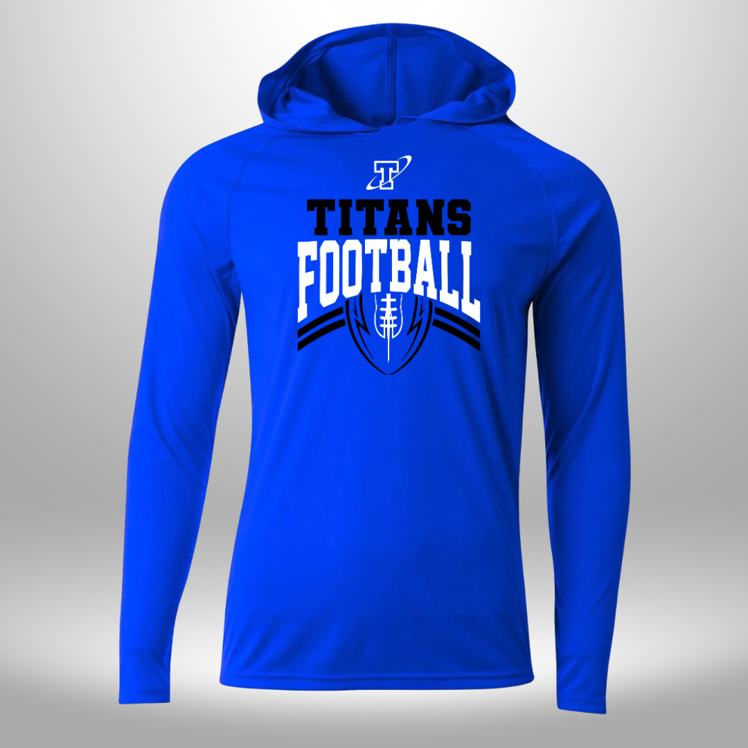 TITANS FOOTBALL LONG SLEEVE PERFORMANCE HOODED TEE