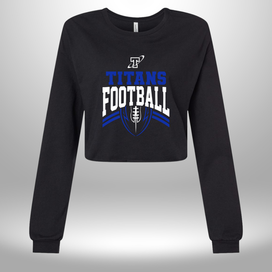 TITANS FOOTBALL WOMEN'S LONG SLEEVE CROP TEE