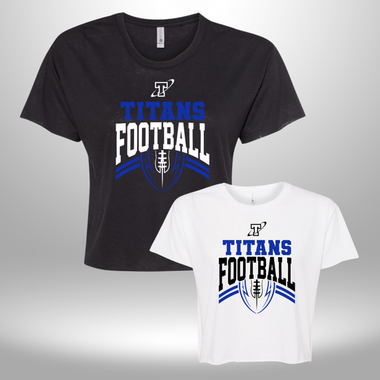TITANS FOOTBALL WOMEN'S CROP TEE