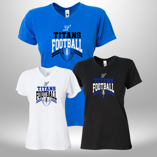 TITANS FOOTBALL WOMEN'S VNECK TEE