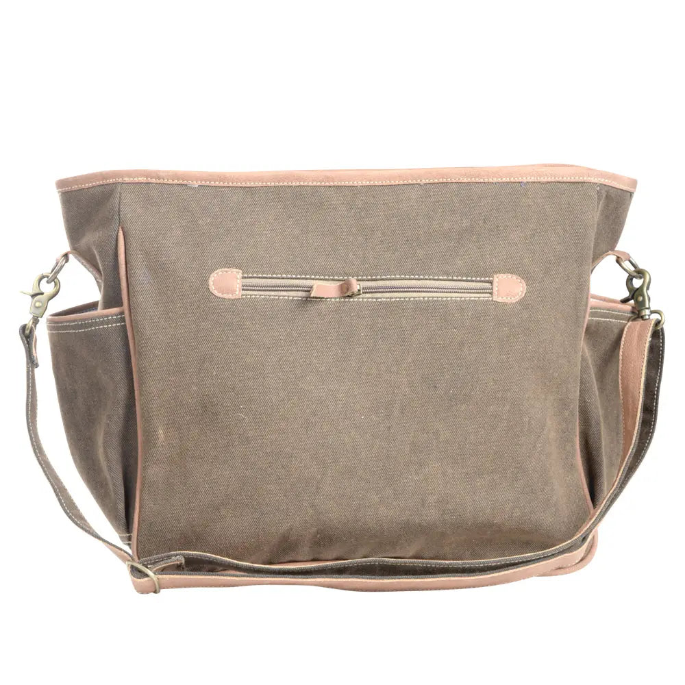 Canvas & Recycled Rug with Cowhide Crossbody