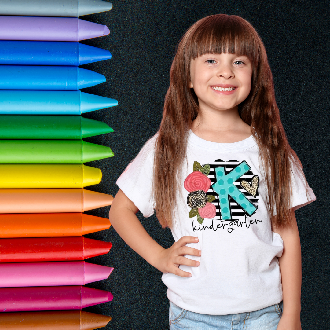 Elementary School Grade Floral Youth T-Shirt