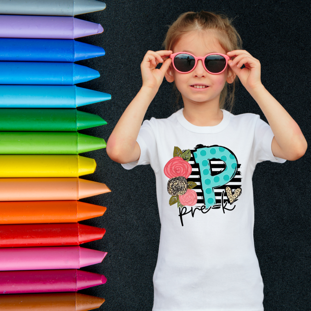 Elementary School Grade Floral Youth T-Shirt