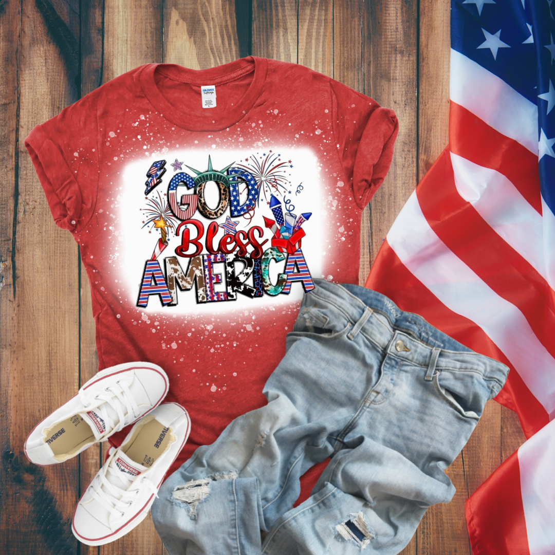 God Bless America Bleached T-Shirt