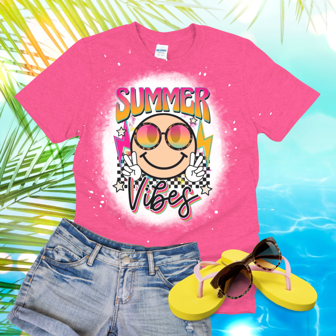 Summer Vibes Bleached T-Shirt