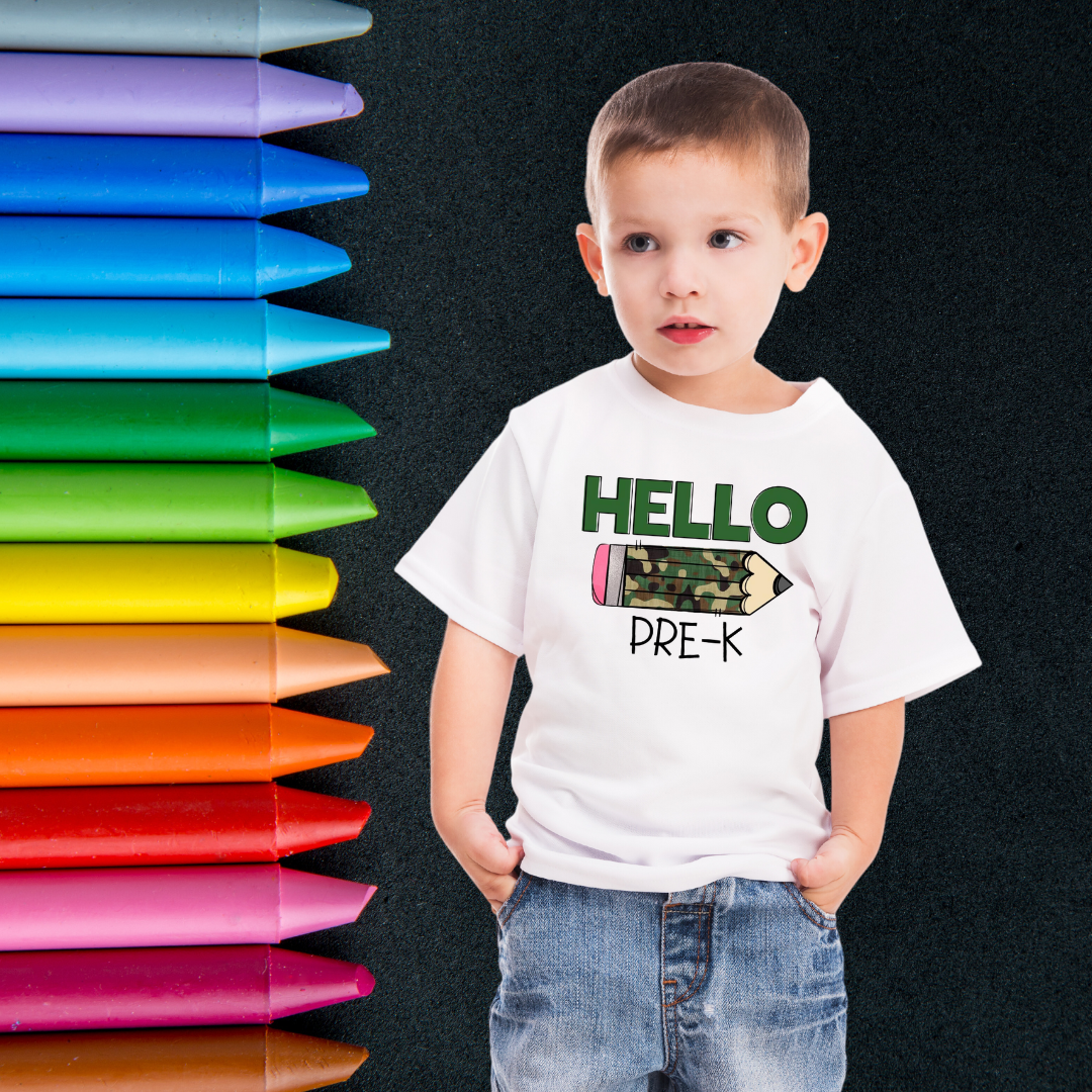 Elementary School Grade Camo Pencil Youth T-Shirt