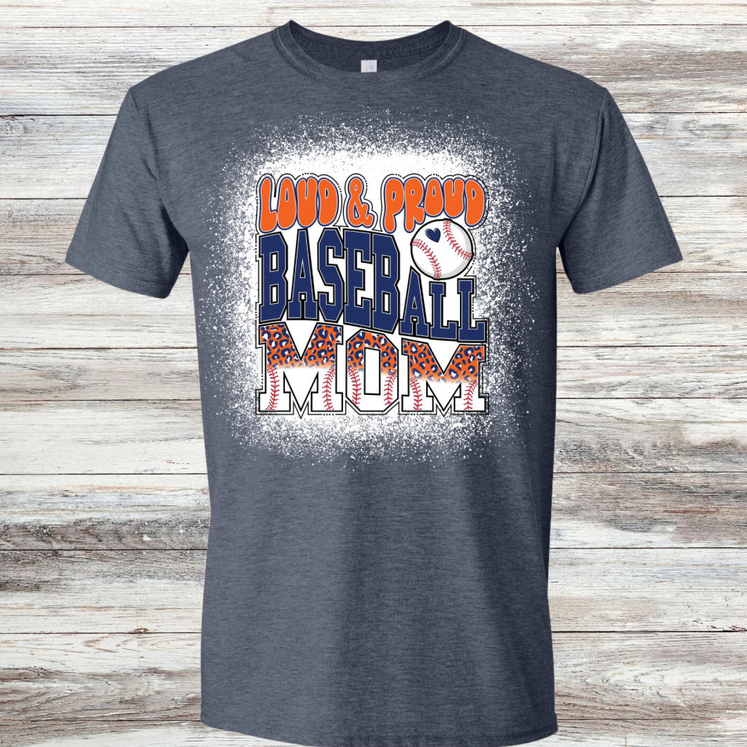 Krush Loud and Proud Baseball Mom Bleached Shirt