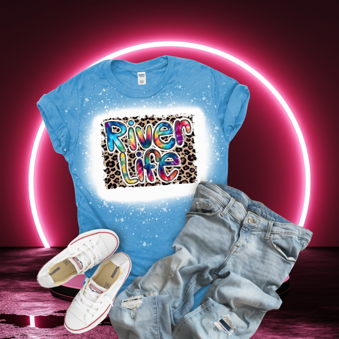 River Life Leopard Bleached T-Shirt