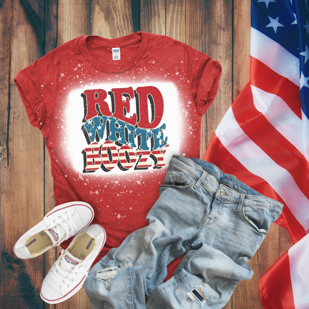 Red, White & Boozy Bleached T-Shirt