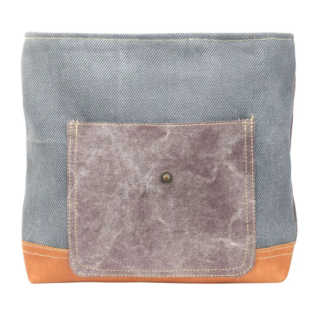 Mixed Fabric Canvas Print Backpack