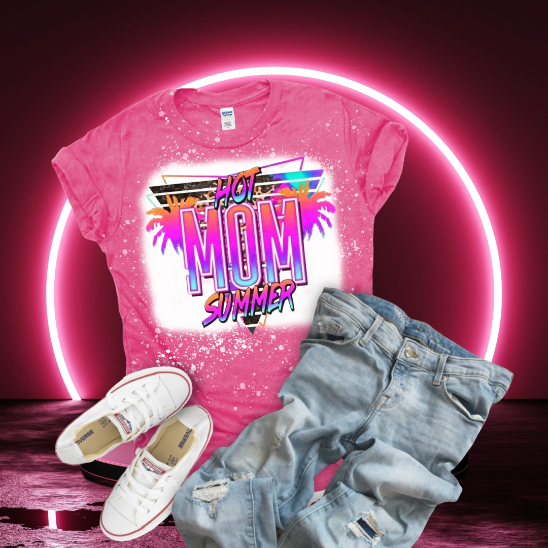 Hot Mom Summer Bleached T-Shirt