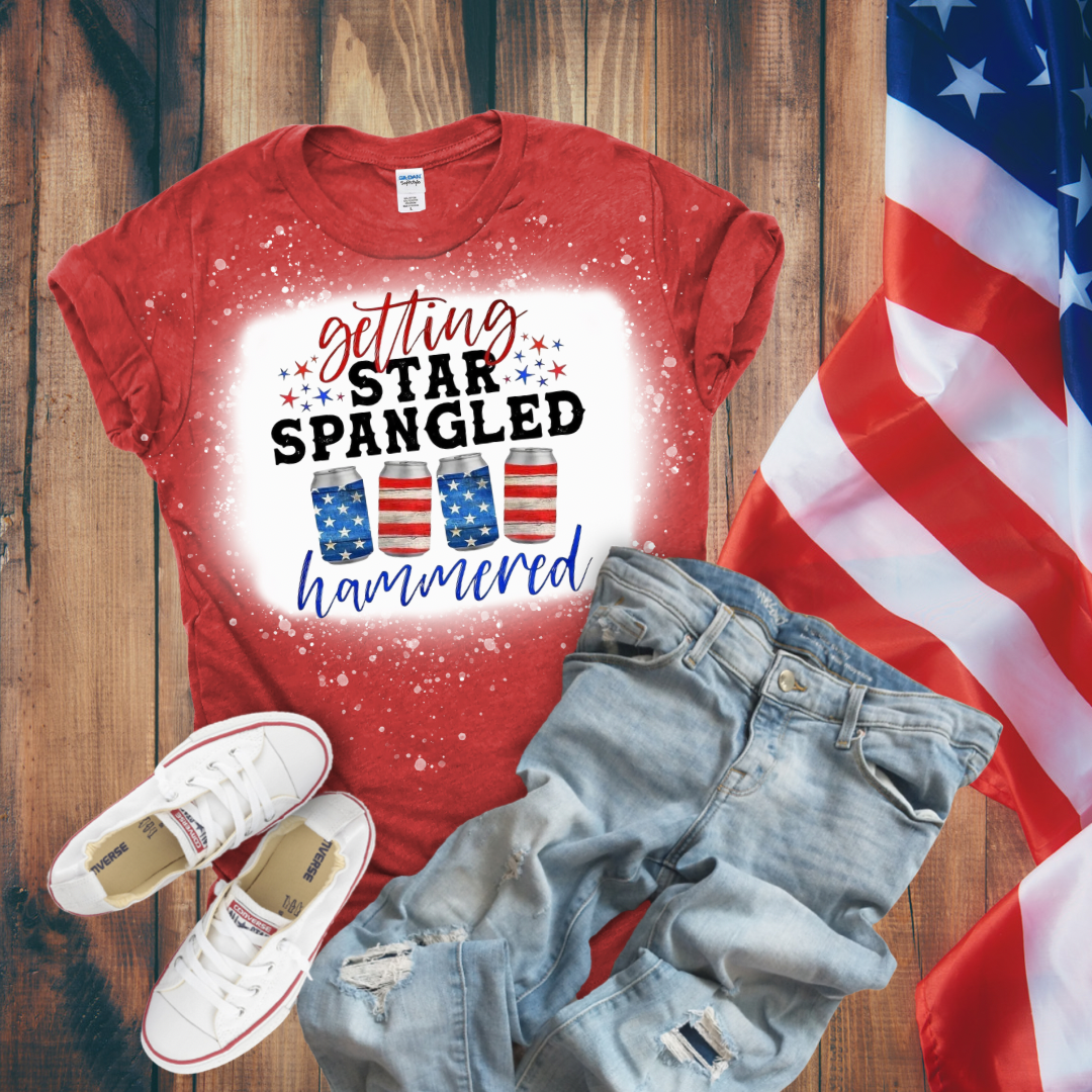 Getting Star Spangled Hammered Bleached T-Shirt