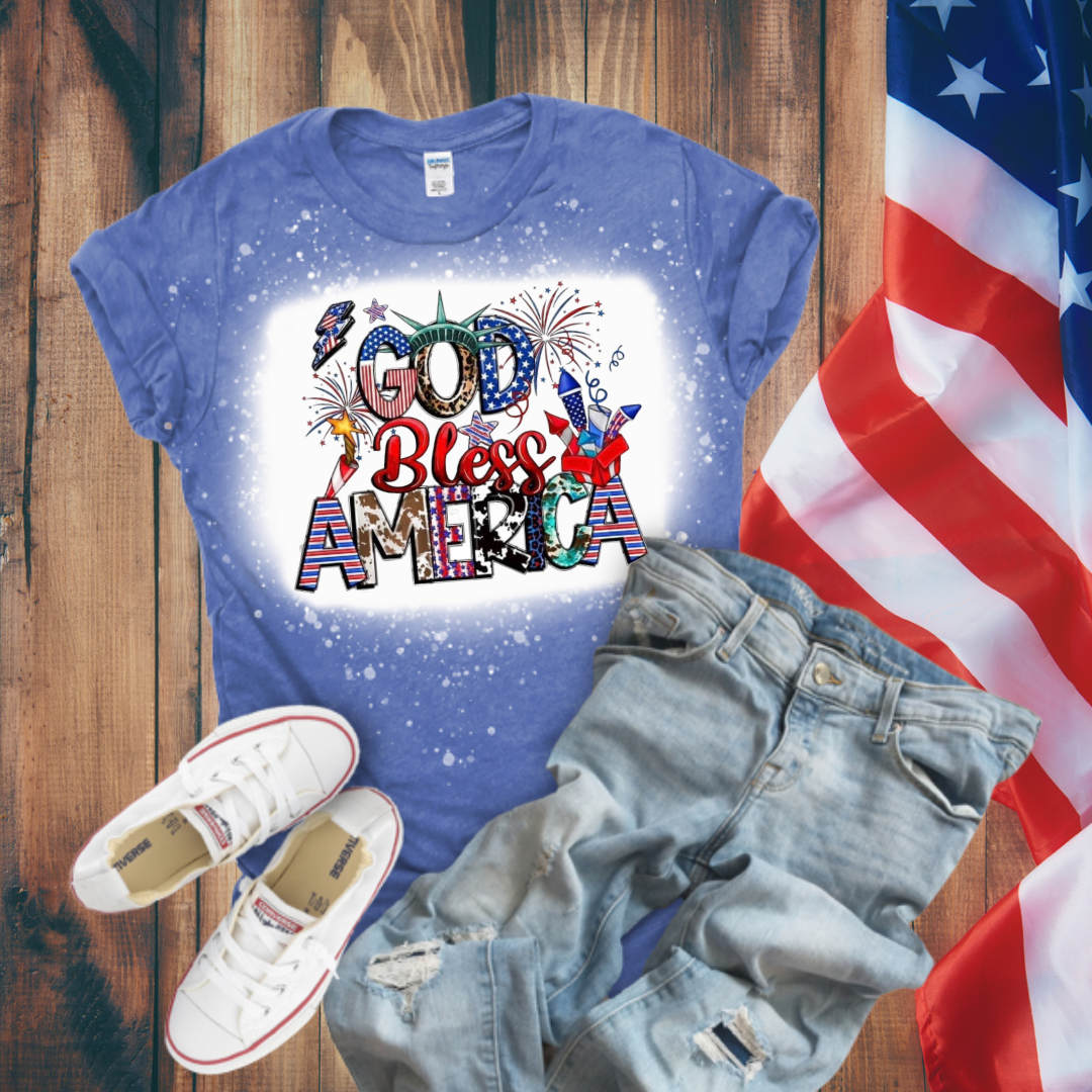God Bless America Bleached T-Shirt