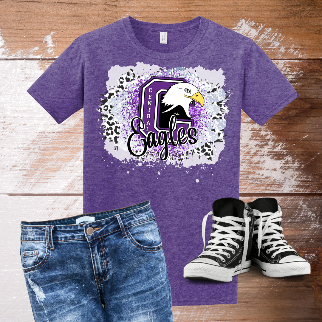 Omaha Central Eagles Bleached T-Shirt