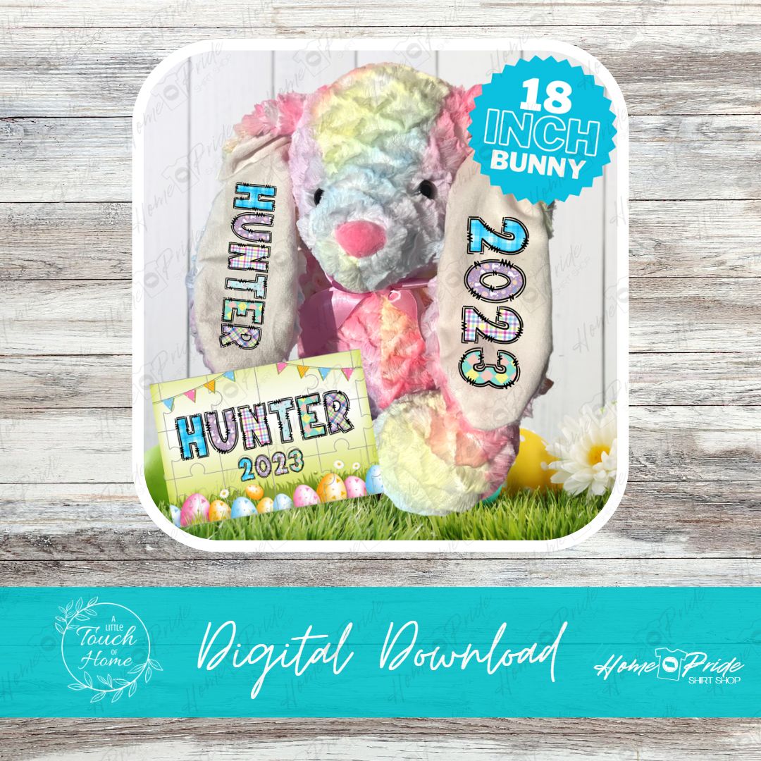 Personalized Easter Bunny & Puzzle Mockup Design Digital Download