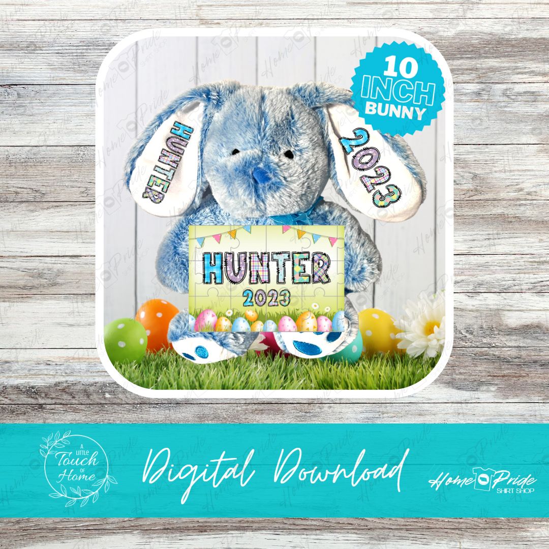 Personalized Easter Bunny & Puzzle Mockup Design Digital Download