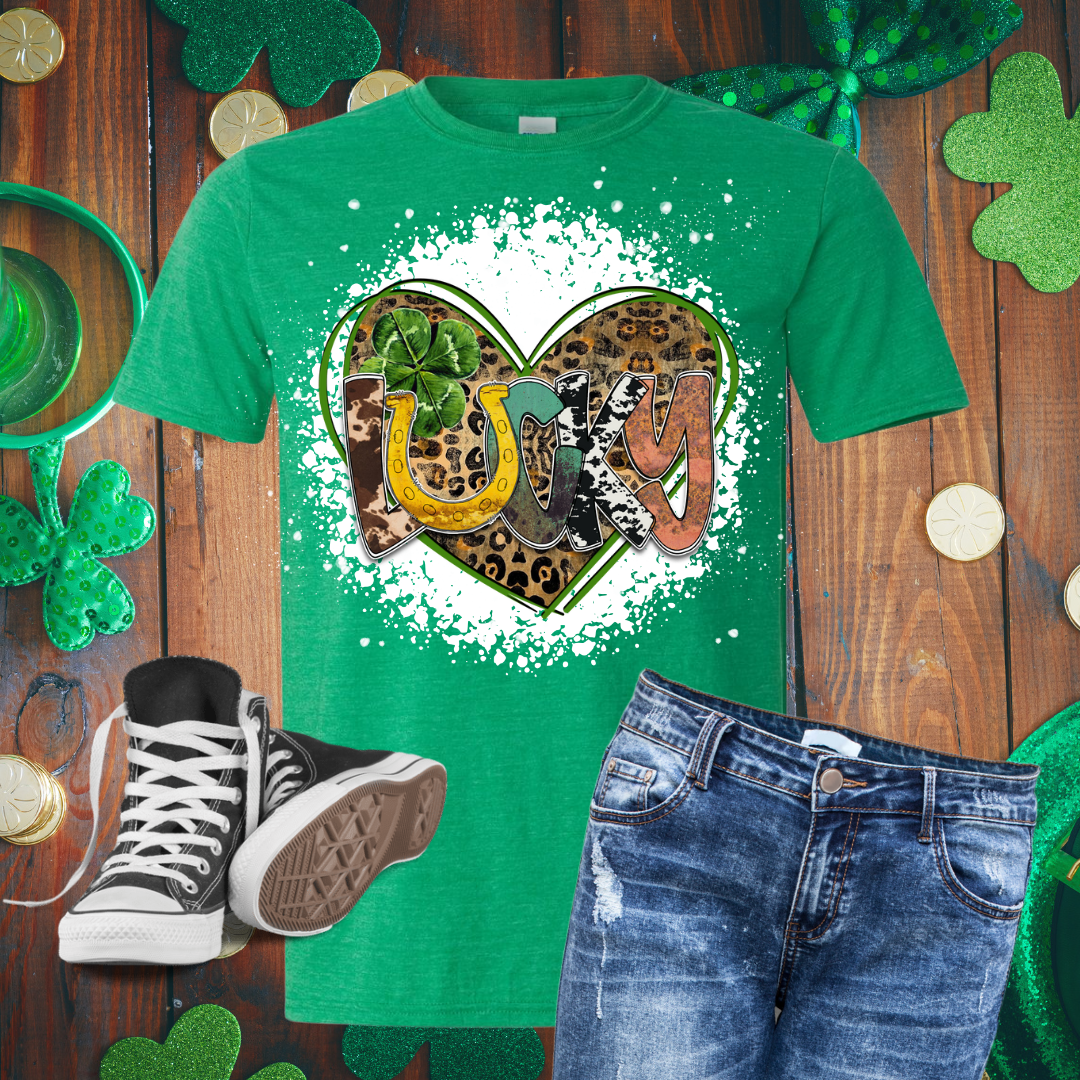 Lucky Hearts Bleached T-Shirt