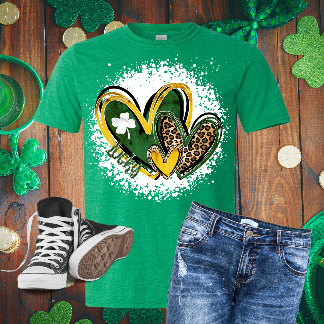Doodle Hearts Bleached T-Shirt