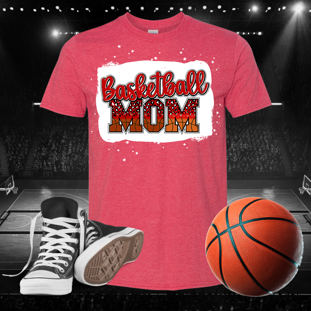 Papio Heat Basketball Mom Bleached T-Shirt