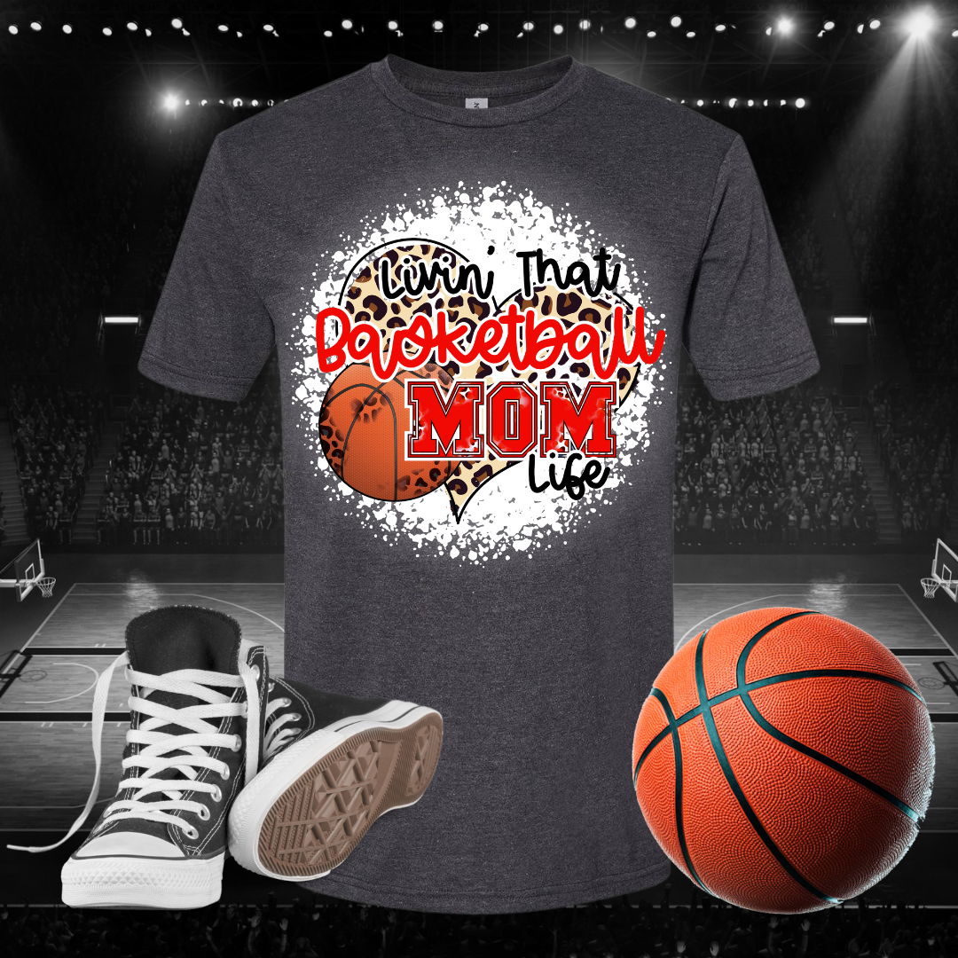 Papio Heat Livin' That Basketball Mom Life Bleached T-Shirt