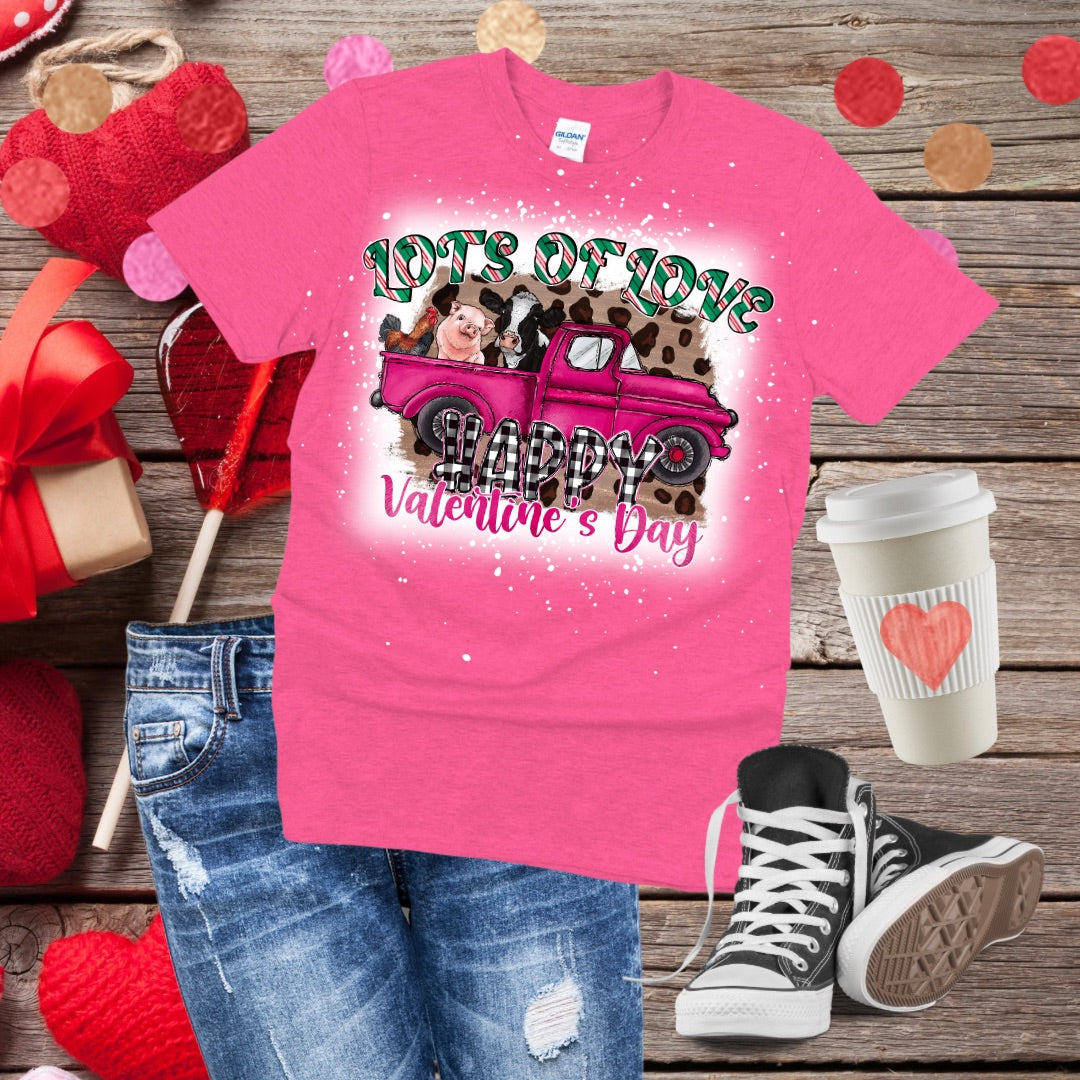 Lots of Love Farm Truck Bleached T-Shirt