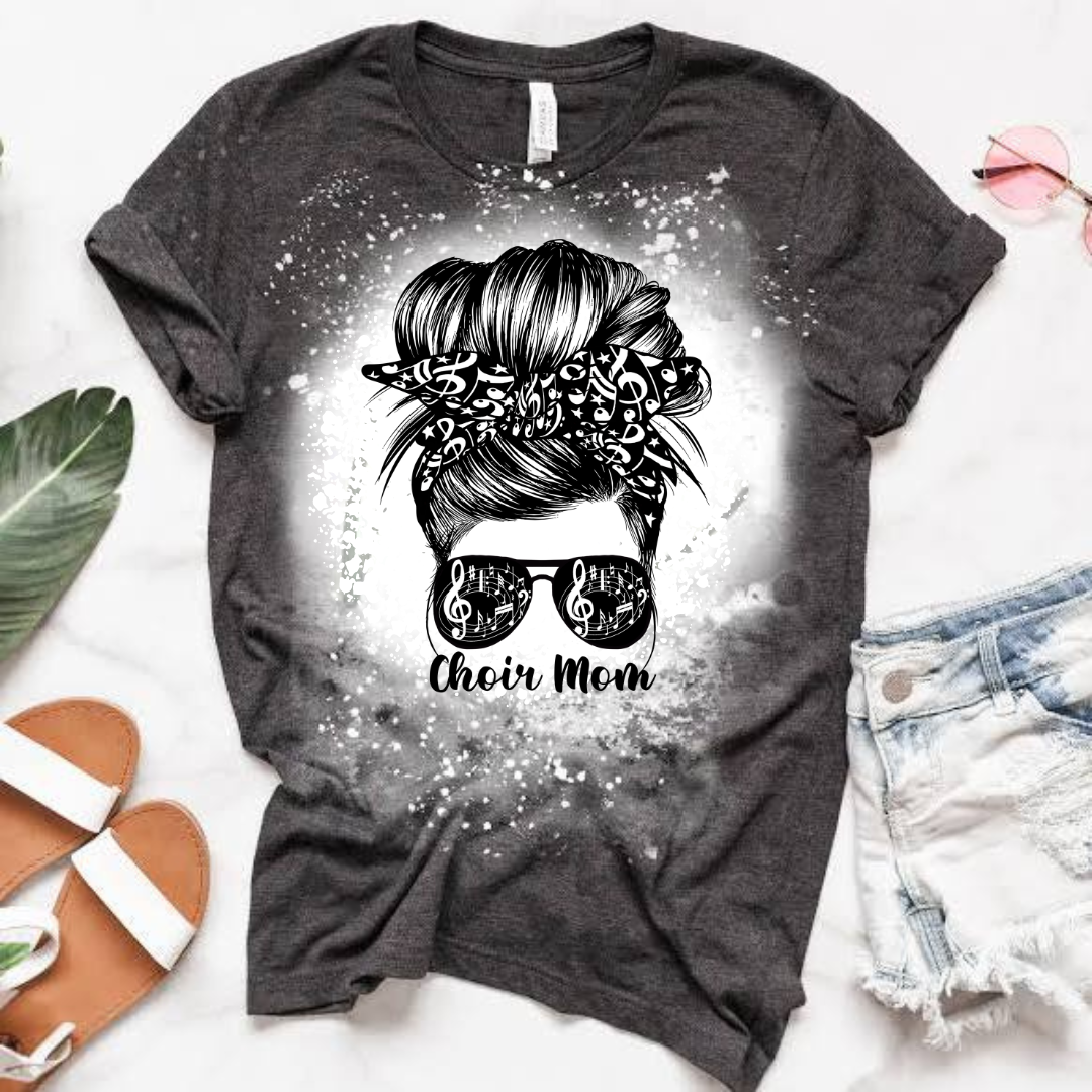 Choir Mom Messy Bun Bleached T-Shirt