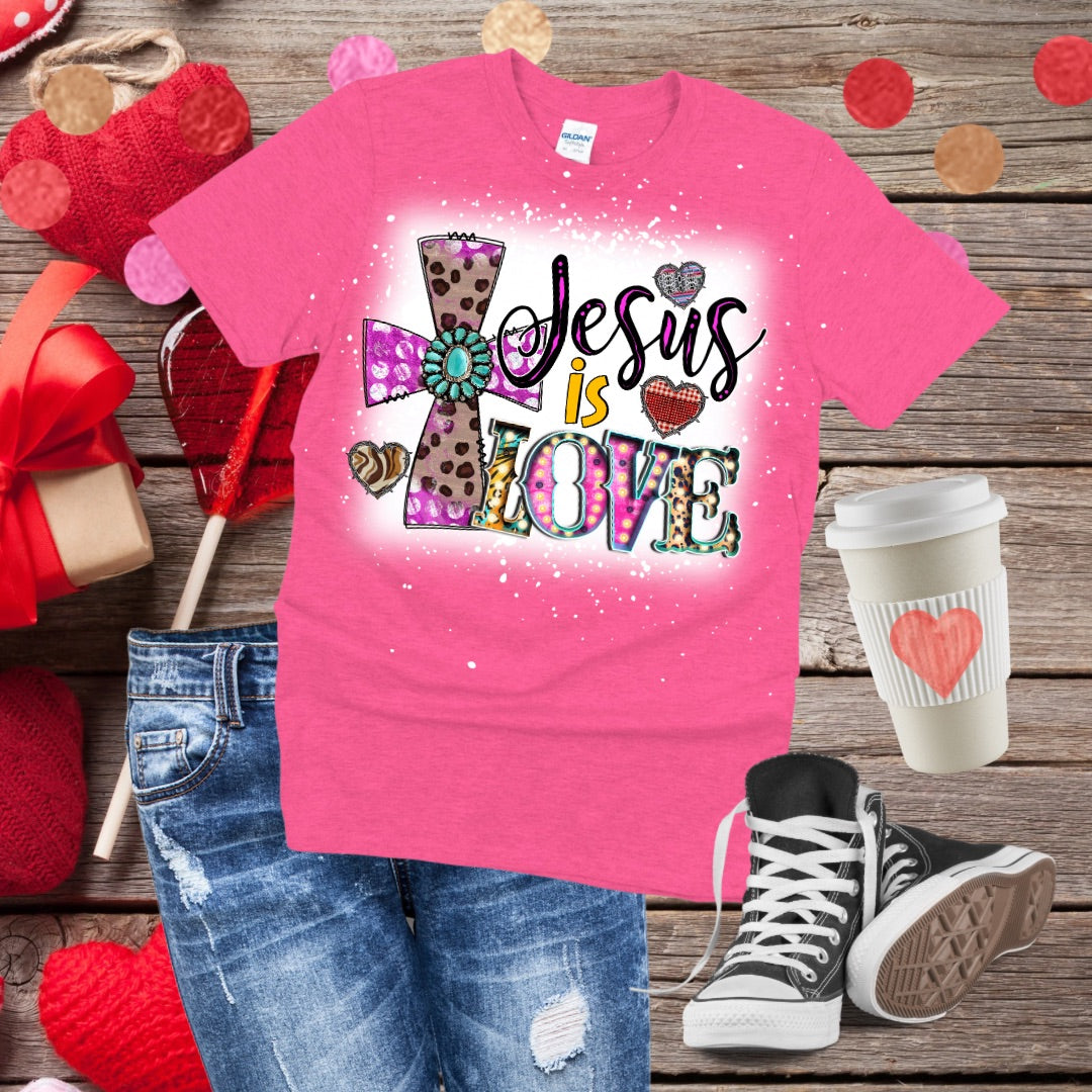 Jesus is Love Bleached T-Shirt