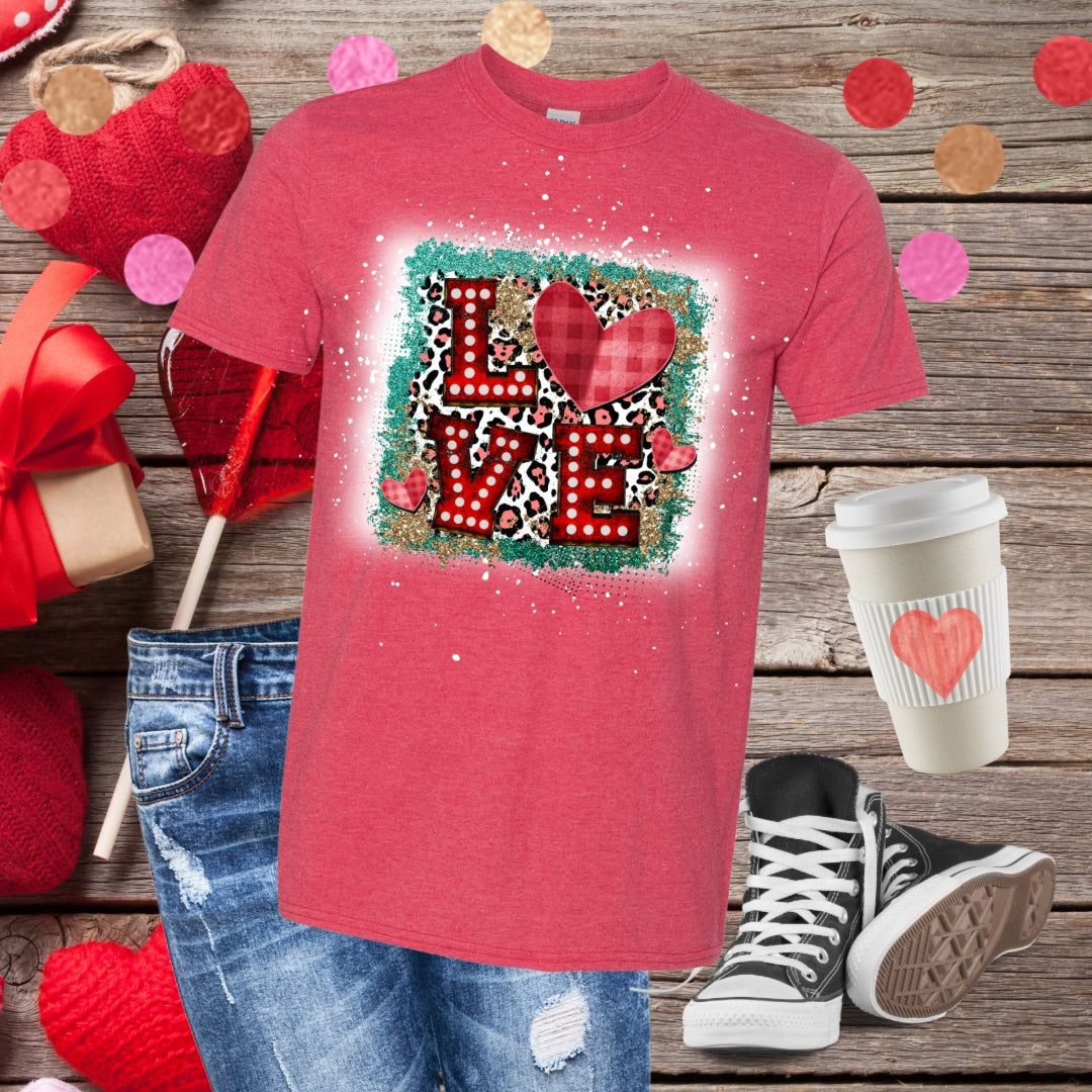 Love Leopard Bleached T-Shirt