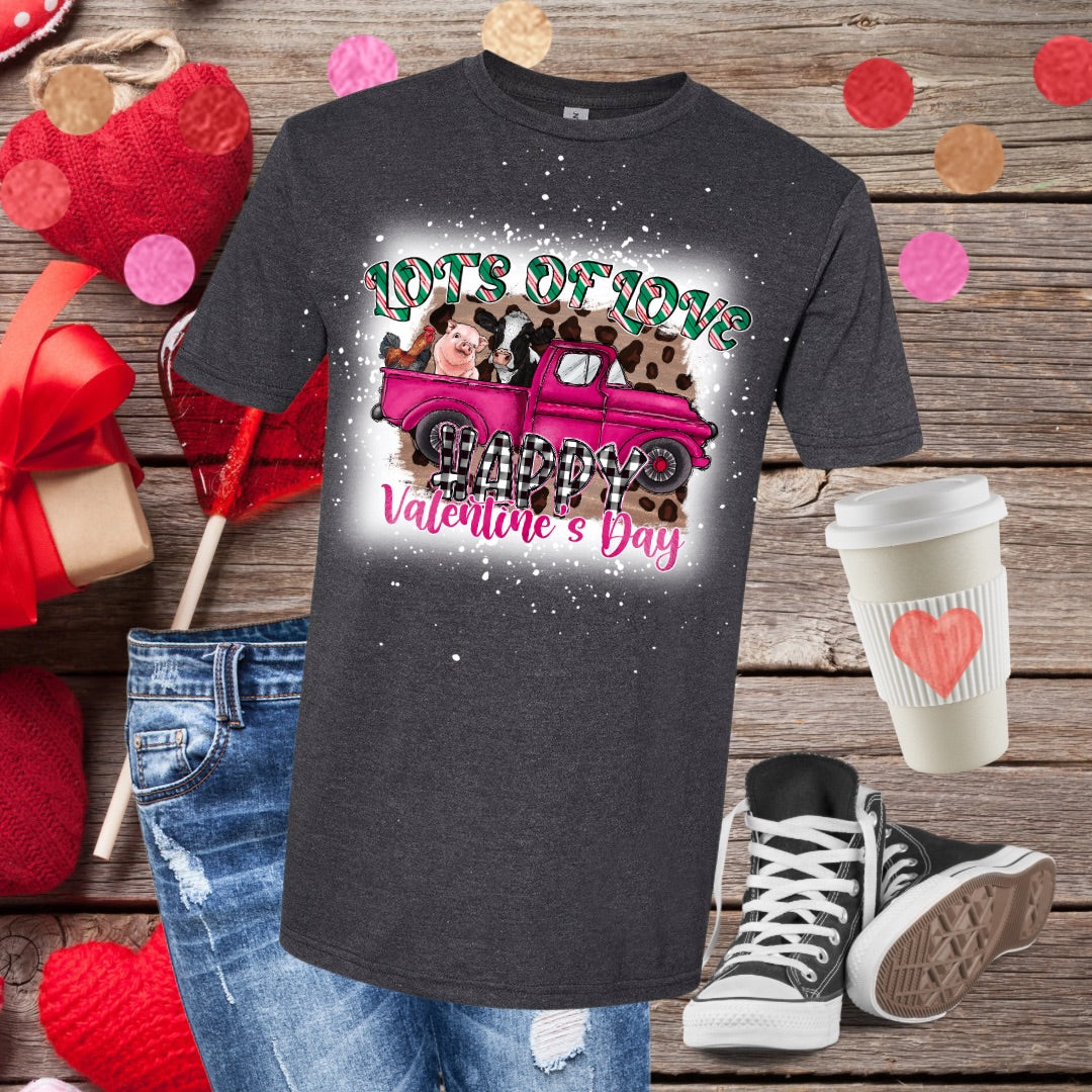 Lots of Love Farm Truck Bleached T-Shirt
