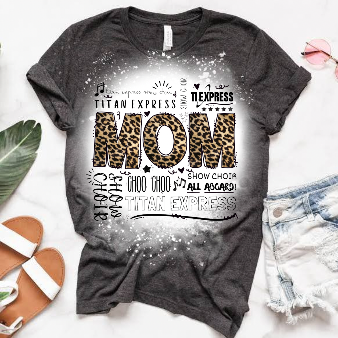 Leopard Print Titan Express Show Choir Bleached T-Shirt